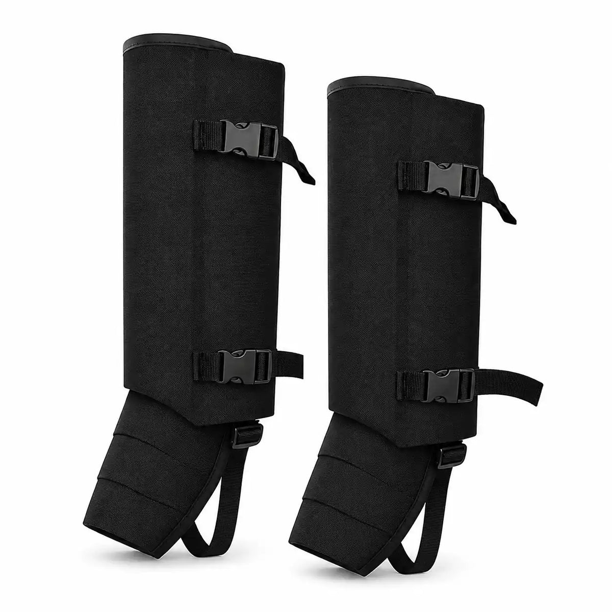 RodentGuardix black snake proof leg guards with adjustable straps for hiking and outdoor use