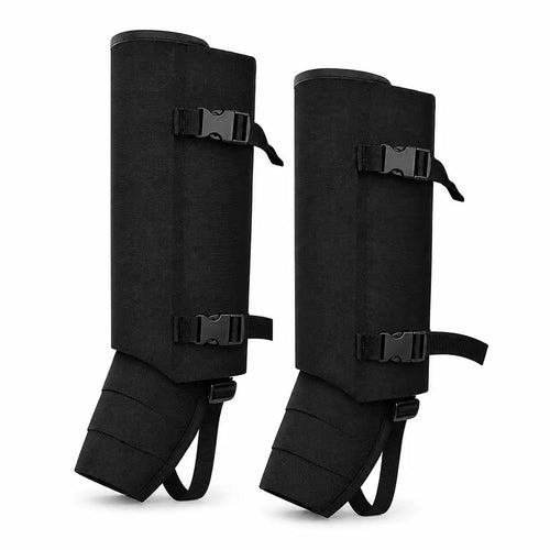 RodentGuardix black snake proof leg guards with adjustable straps for hiking and outdoor use