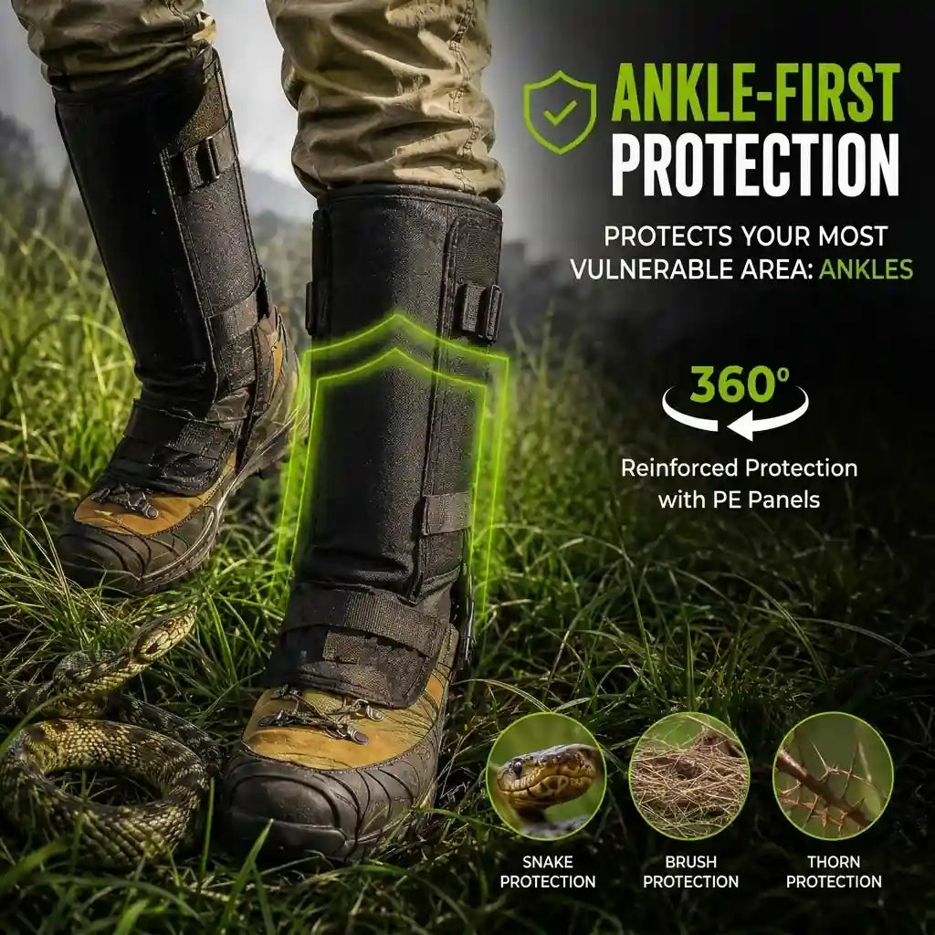 RodentGuardix snake gaiters leg guards with ankle-first protection for hiking and outdoor use